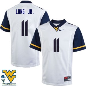 Men's West Virginia Mountaineers NCAA #11 David Long Jr. White Authentic Nike Stitched College Football Jersey ET15S85XA